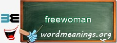 WordMeaning blackboard for freewoman